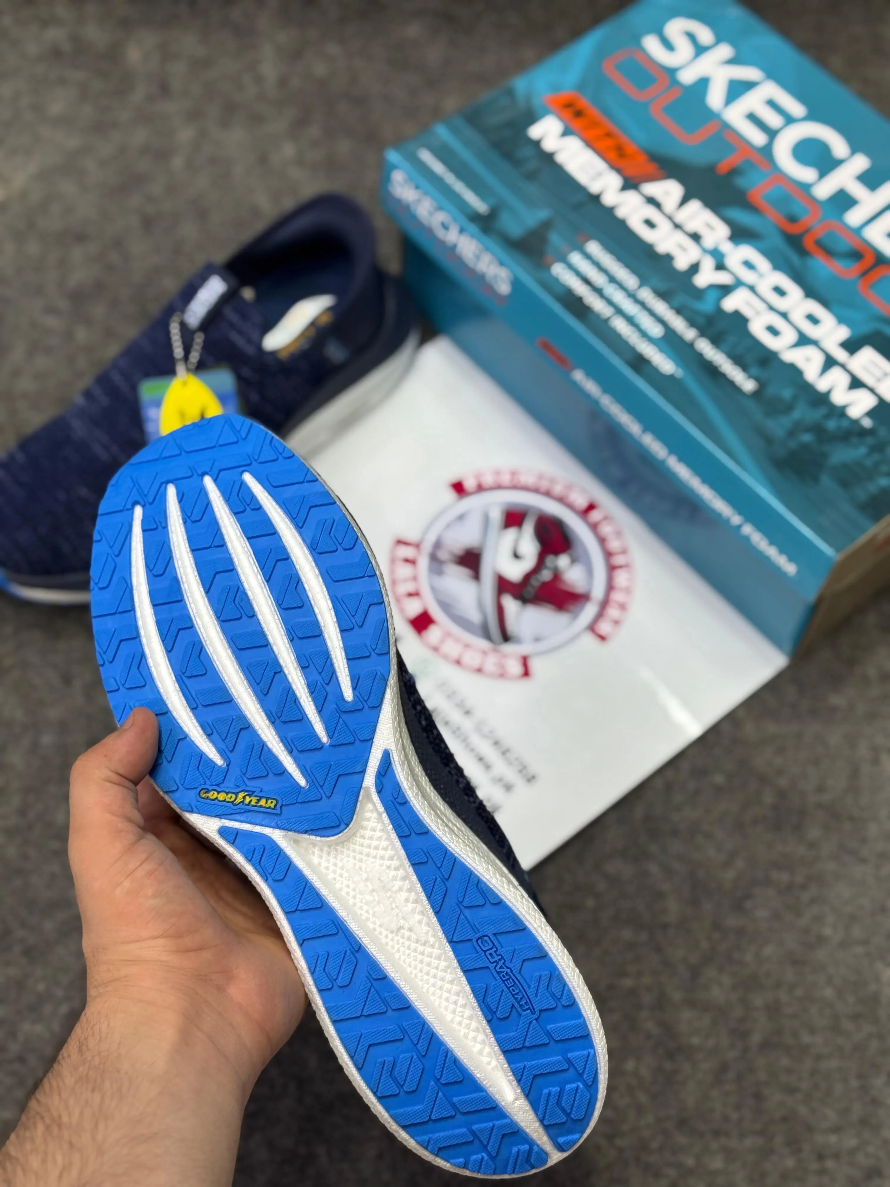 Skechers Slip-ins: Max Cushioning Hyper Burst Pro Grey Lightweight, Air-Cooled Memory Foam Running Shoes Under 50