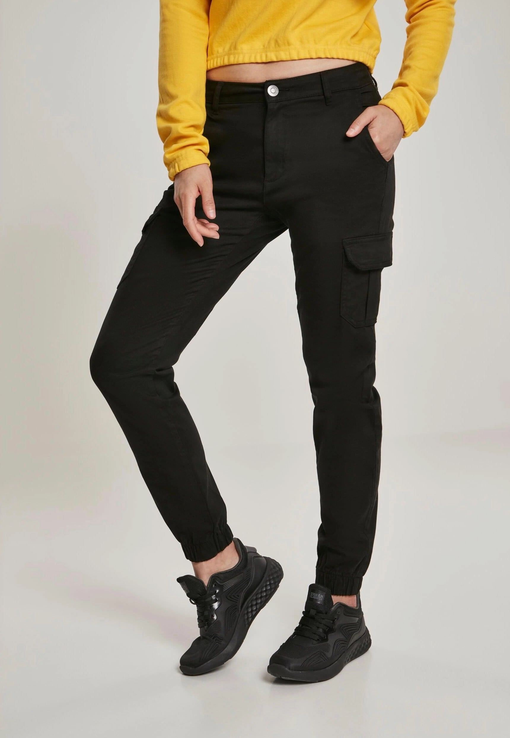 Urban Classics - Ladies High Waist Cargo Black - Pants Pangaia Cargo Pants