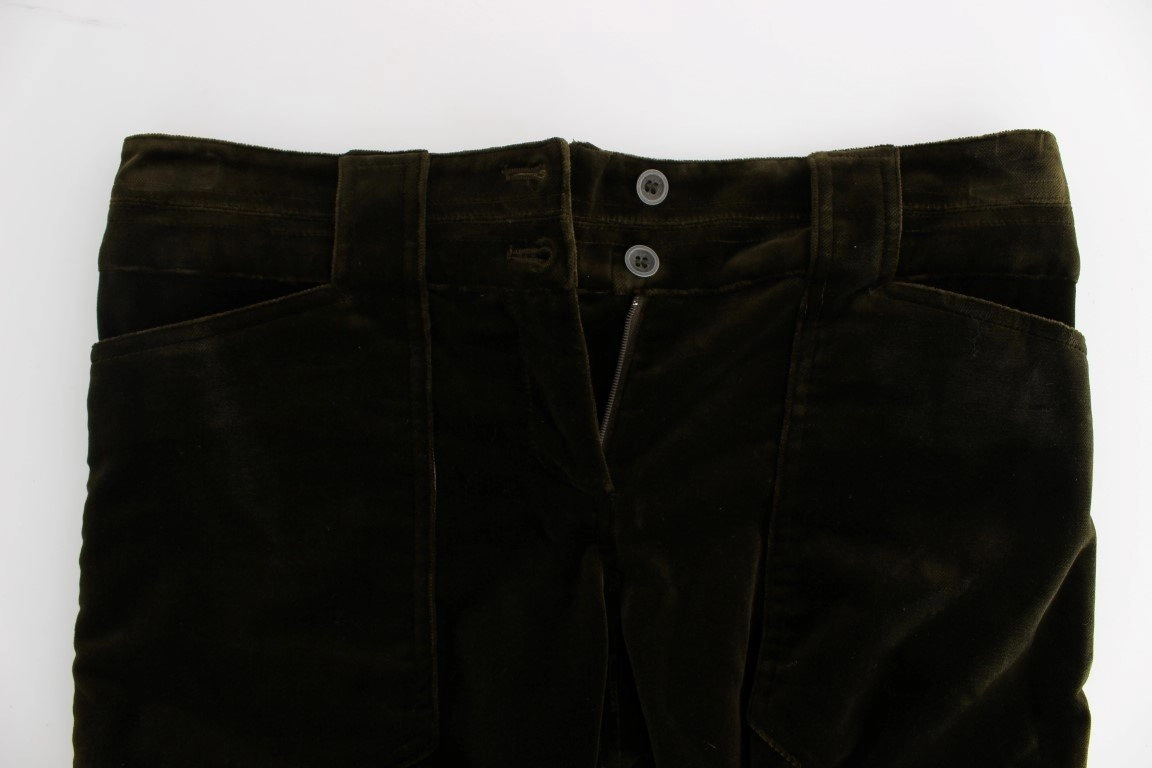 Green Cotton Velvet Slim Fit Cargo Pants Rebel Stacked Nylon Cargo Pants