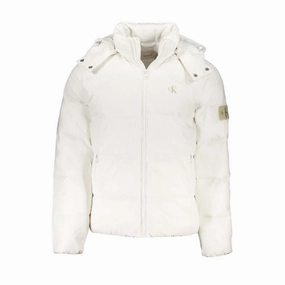 Calvin Klein White Polyamide Men Jacket Roamans Plus Size Coats