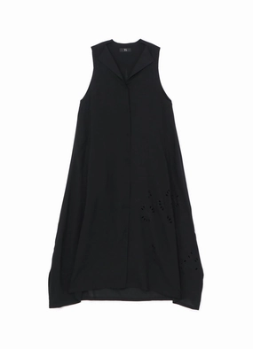 SLEEVELESS DRESS WITH NOTCHED LAPEL COLLAR Wool Varsity Jackets