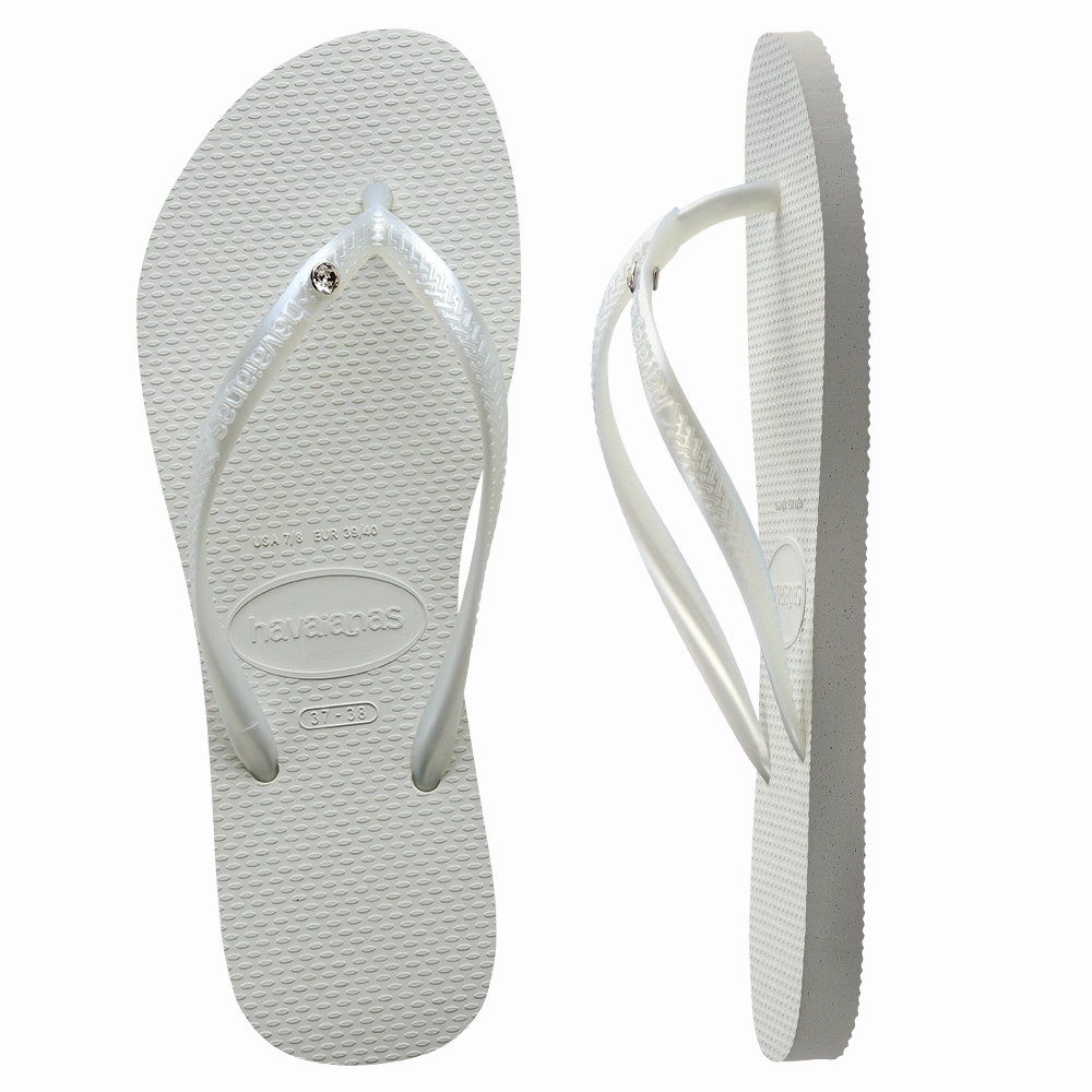 3 Inch Wedge Flip Flops Slim Crystal Thongs