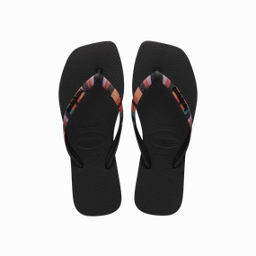 Translucent Flip Flops Slim Square Patchwork Flip Flops