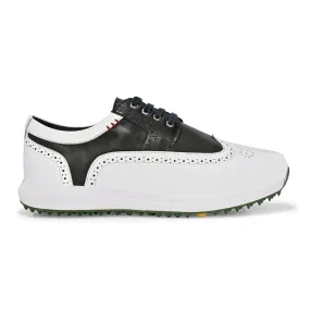 Wildwood Mid Ltr Waterproof Hiking Brogue Spikeless White Black-Golf Shoes