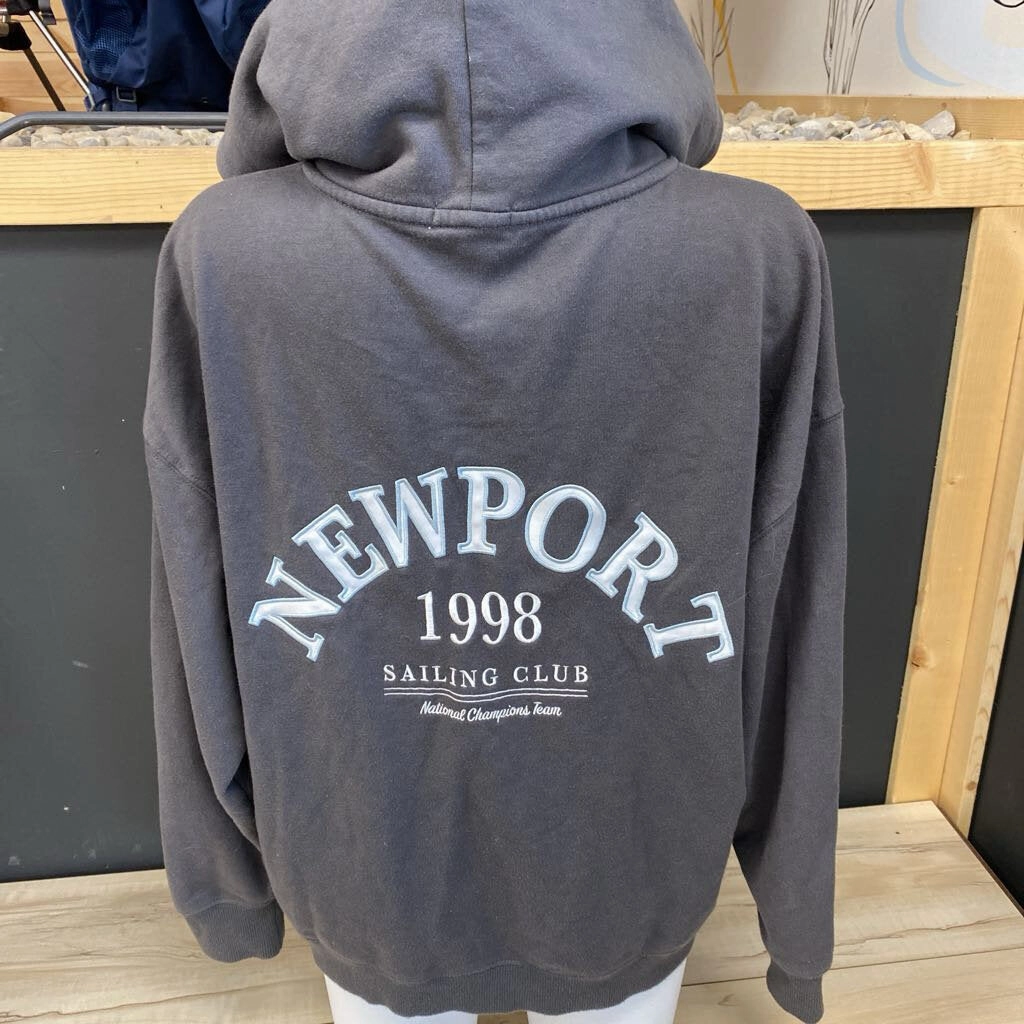 Custom Boat Sweatshirts Newport - Women's Zip Up - MSRP $70: Grey/White-women-SM