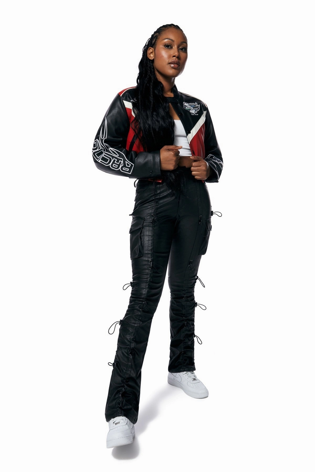 Cargo Pants Old Smoke Rise Women's Utility Cargo Pocket Multi Bungee Stack PU Pants