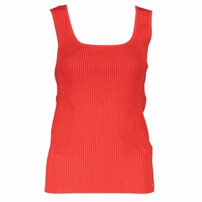 State T Shirts Tommy Hilfiger Red Modal Women Tank Top