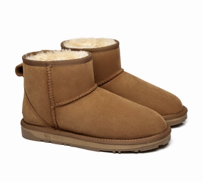 Tractor Boots EVERAU UGG Boots Sheepskin Wool Ankle Mini Classic