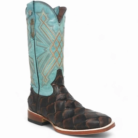 Cowgirl Boots Jeans Women's 'Kennedy' Ostrich Print Square Toe Boots Black