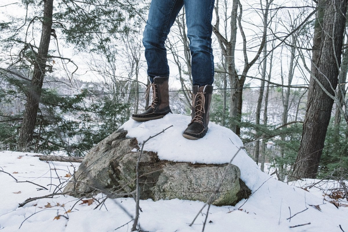 Men's 12" Snowshoe Old Brown Mukluk Moccasin Boots Jimmy Choo Snow Boots