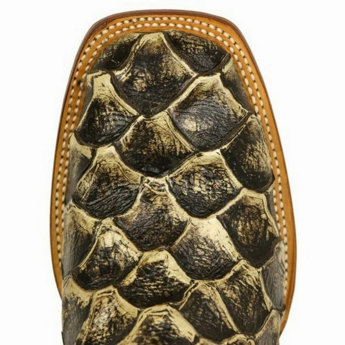 Boots Of Soccer Men's LaGrange Print Monster Fish Square Toe Boots Brown