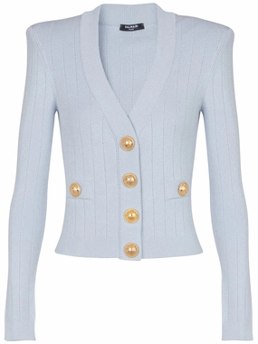 Irelands Eye Knitwear Dublin engraved-button cardigan