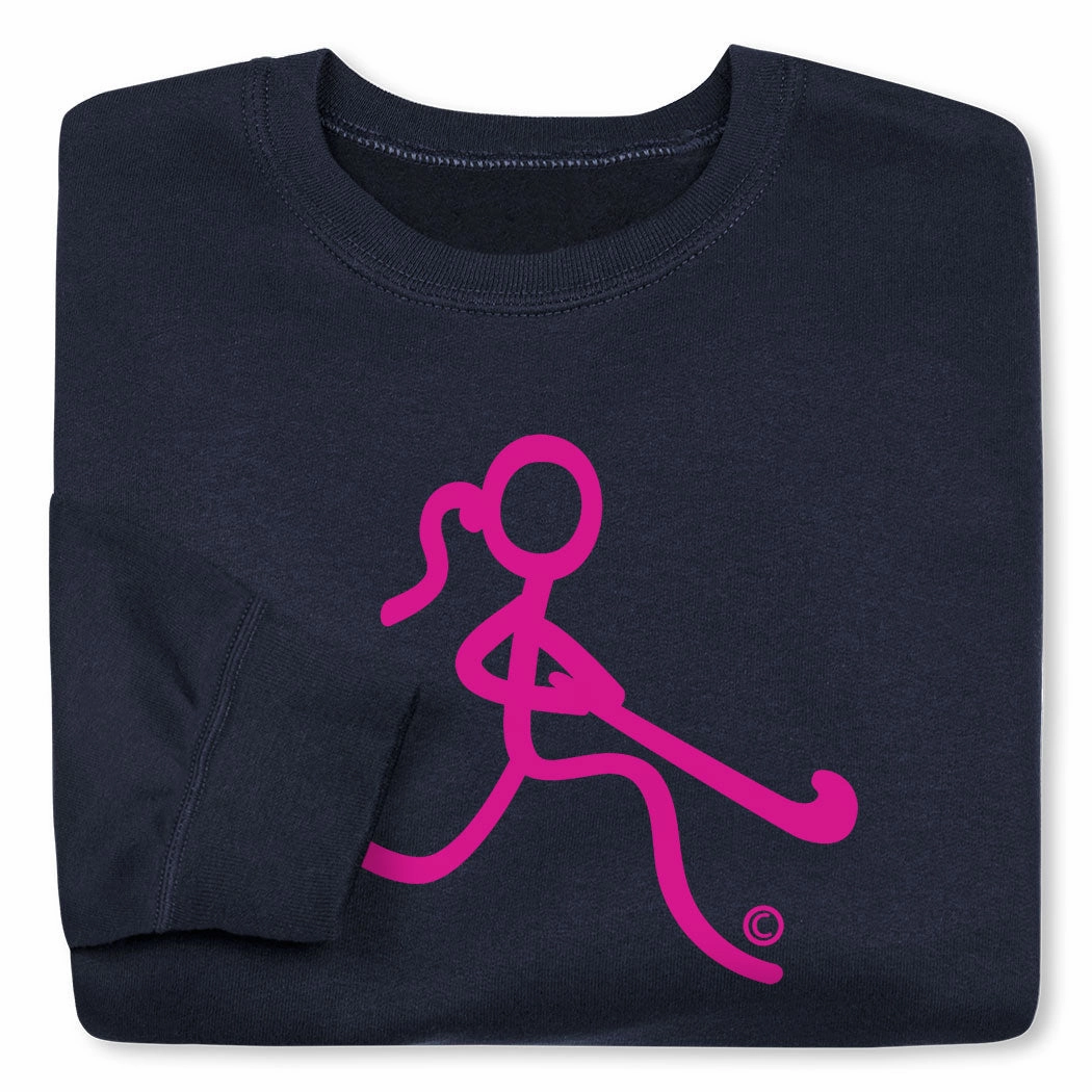Field Hockey Crewneck Sweatshirt - Neon Pink Field Hockey Girl Blessed Sweatshirts