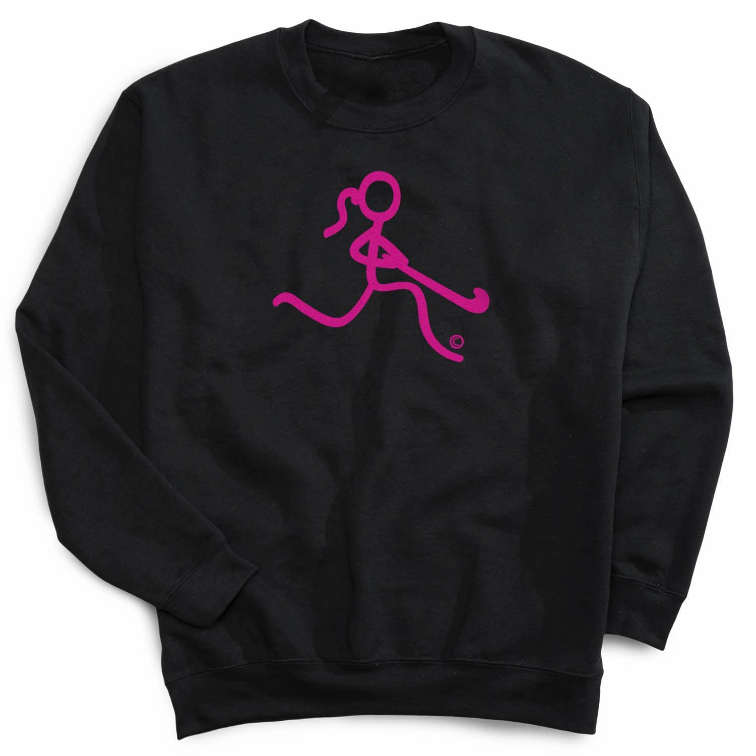 Ladies Sweatshirts No Hood Field Hockey Crewneck Sweatshirt - Neon Pink Field Hockey Girl