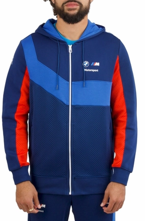 Plus Size Crew Neck Sweatshirts Puma BMW M Motorsport Men's Hooded Sweat Jacket
