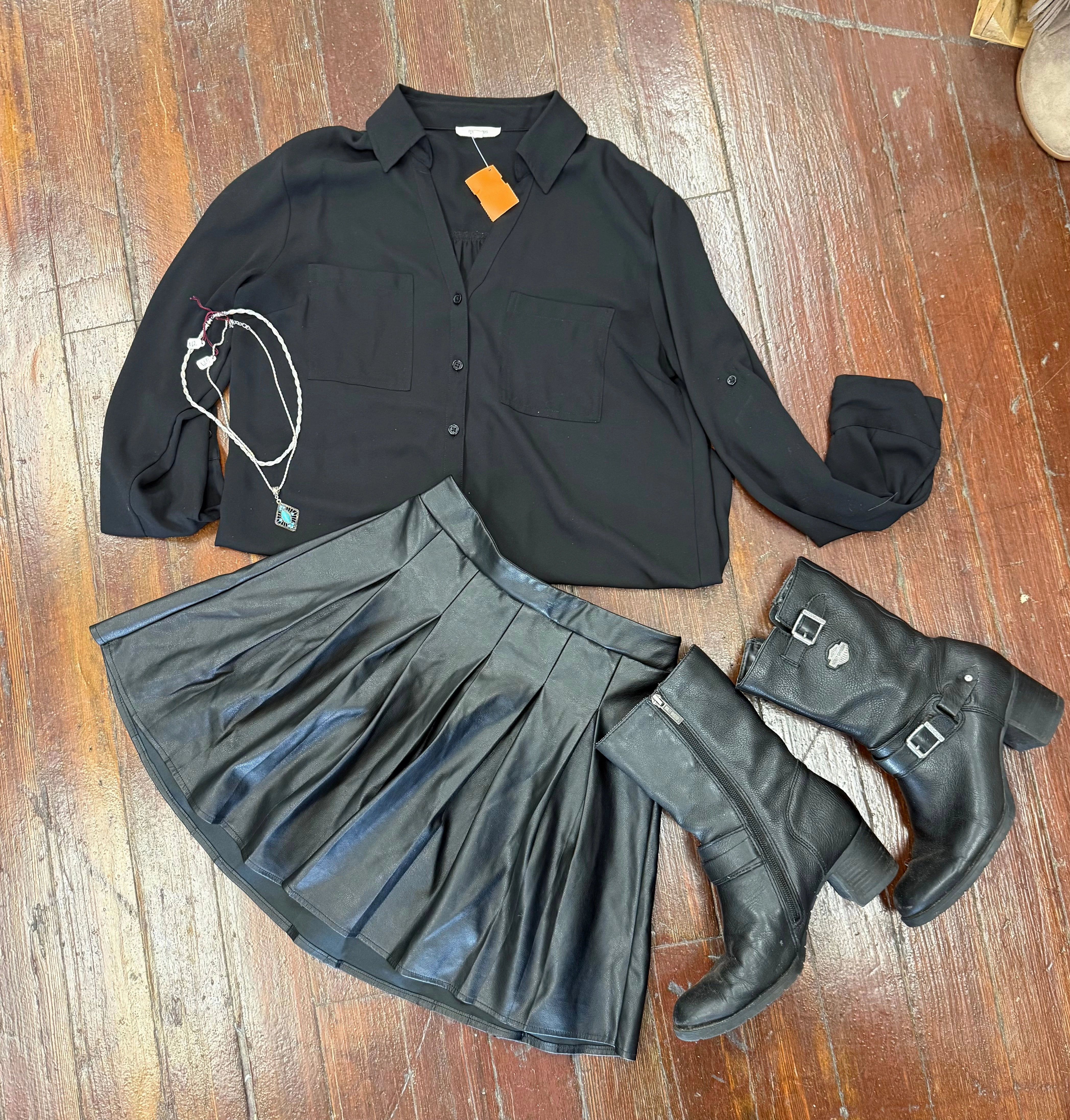 Short Leather Skirt So Black Skirts, S