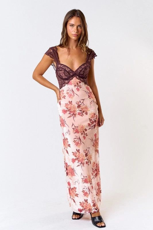 Fringed Maxi Dress Velvet Bloom Maxi Dress
