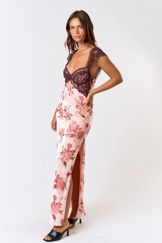 Plus Size Mermaid Maxi Dress Velvet Bloom Maxi Dress