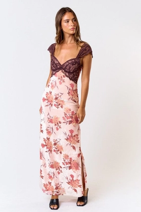 Heart Of Glass Satin Maxi Dress Velvet Bloom Maxi Dress