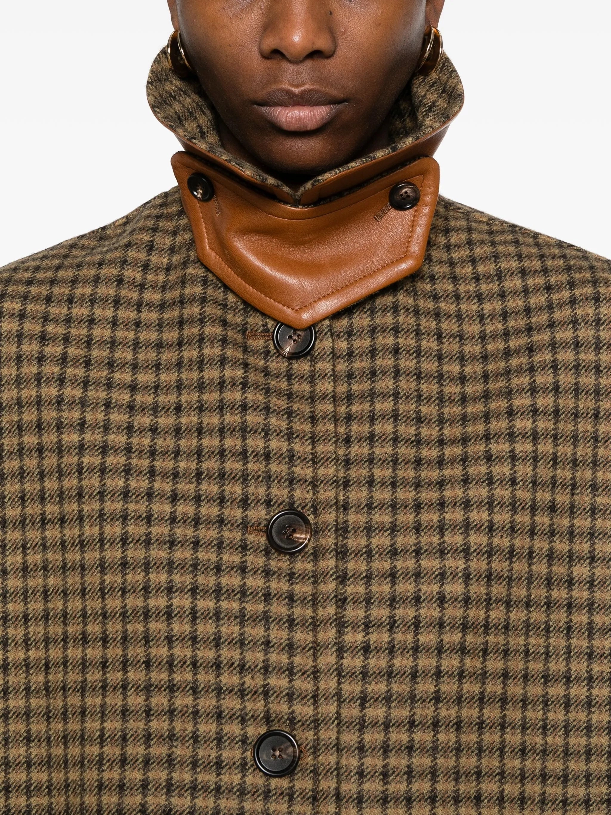 Petite Fur Coats checked coat