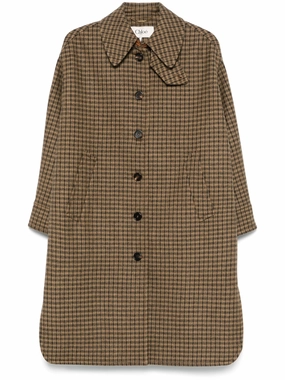 Coats With Cinched Waist checked coat