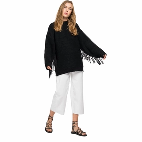 Replay Women's Crewneck Knitwear With Fringes Arjuna Knitwear