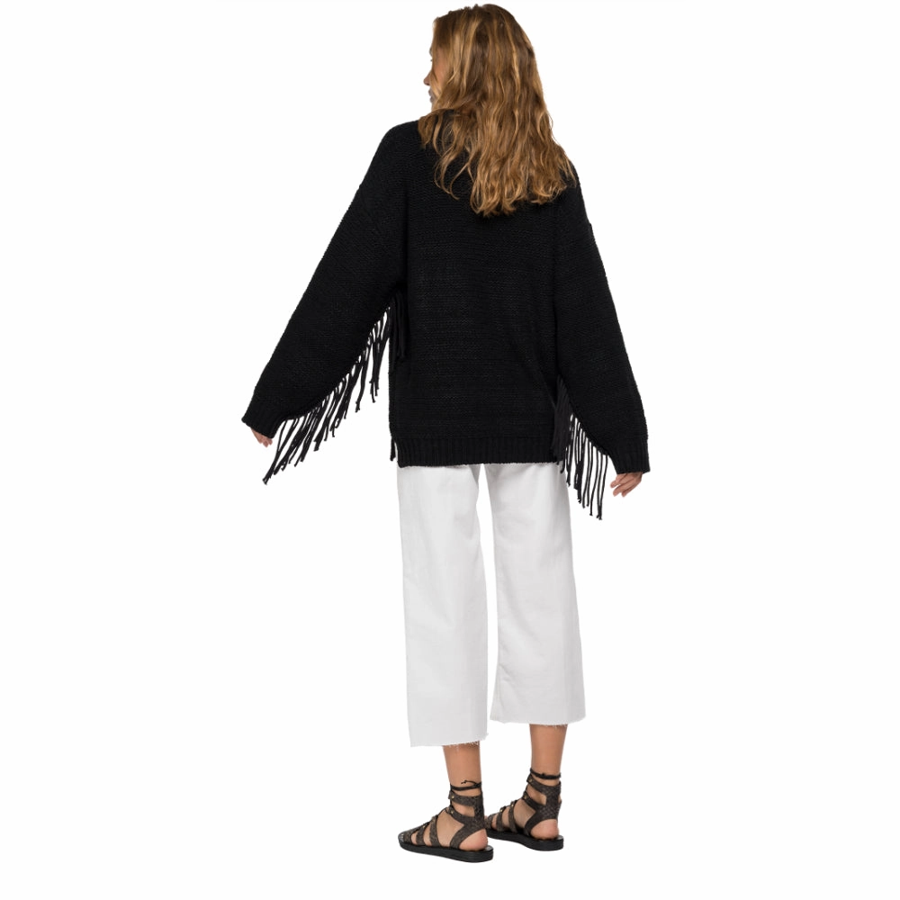 Replay Women's Crewneck Knitwear With Fringes Cashmere Knitwear Manufacturers