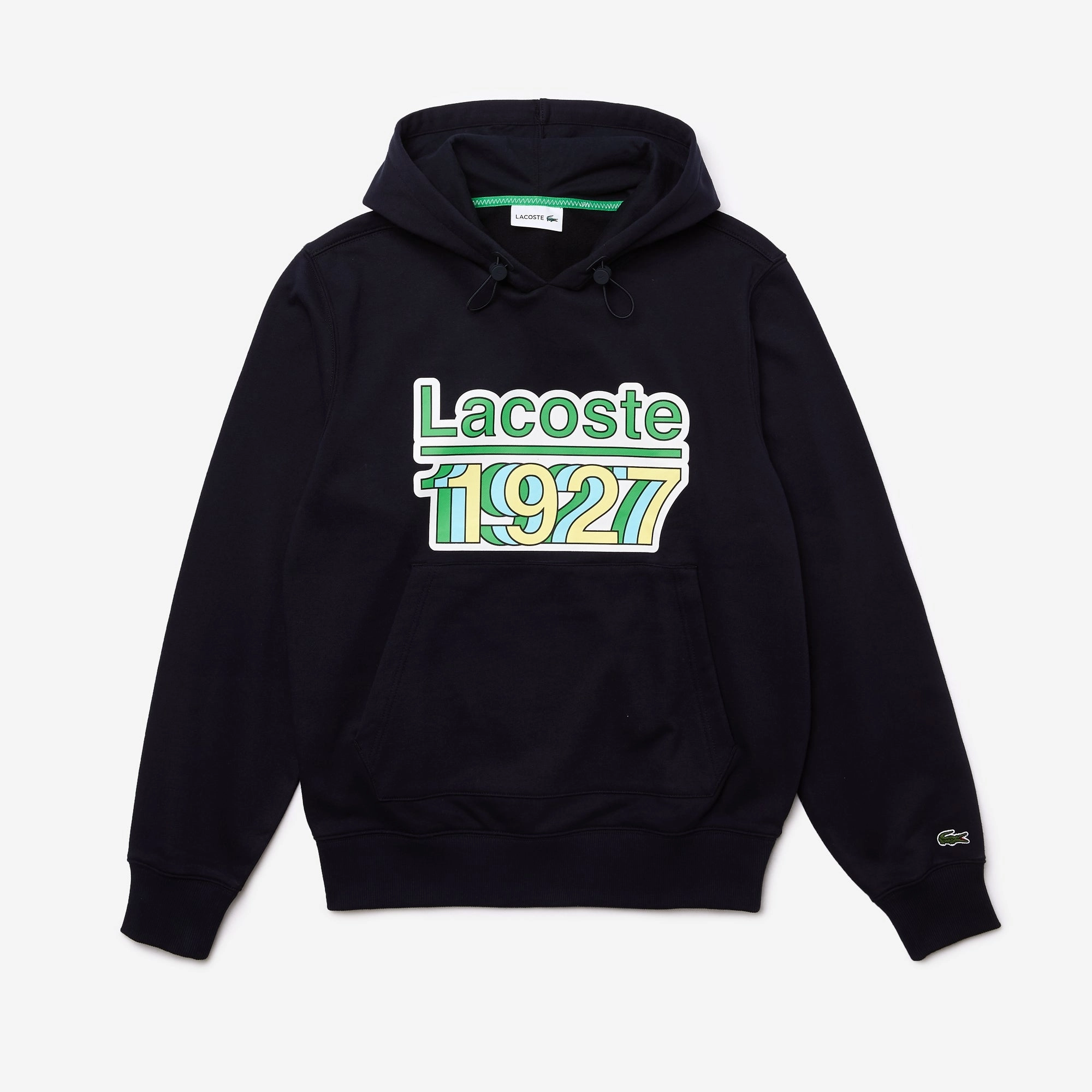 Custom Letter Sweatshirts Lacoste Men's Vintage Printed Hooded Fleece Sweatshirt