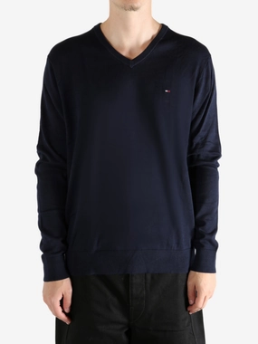 TOMMY HILFIGER - Men Essential Cotton V Neck Sweater Dagmar Knitwear