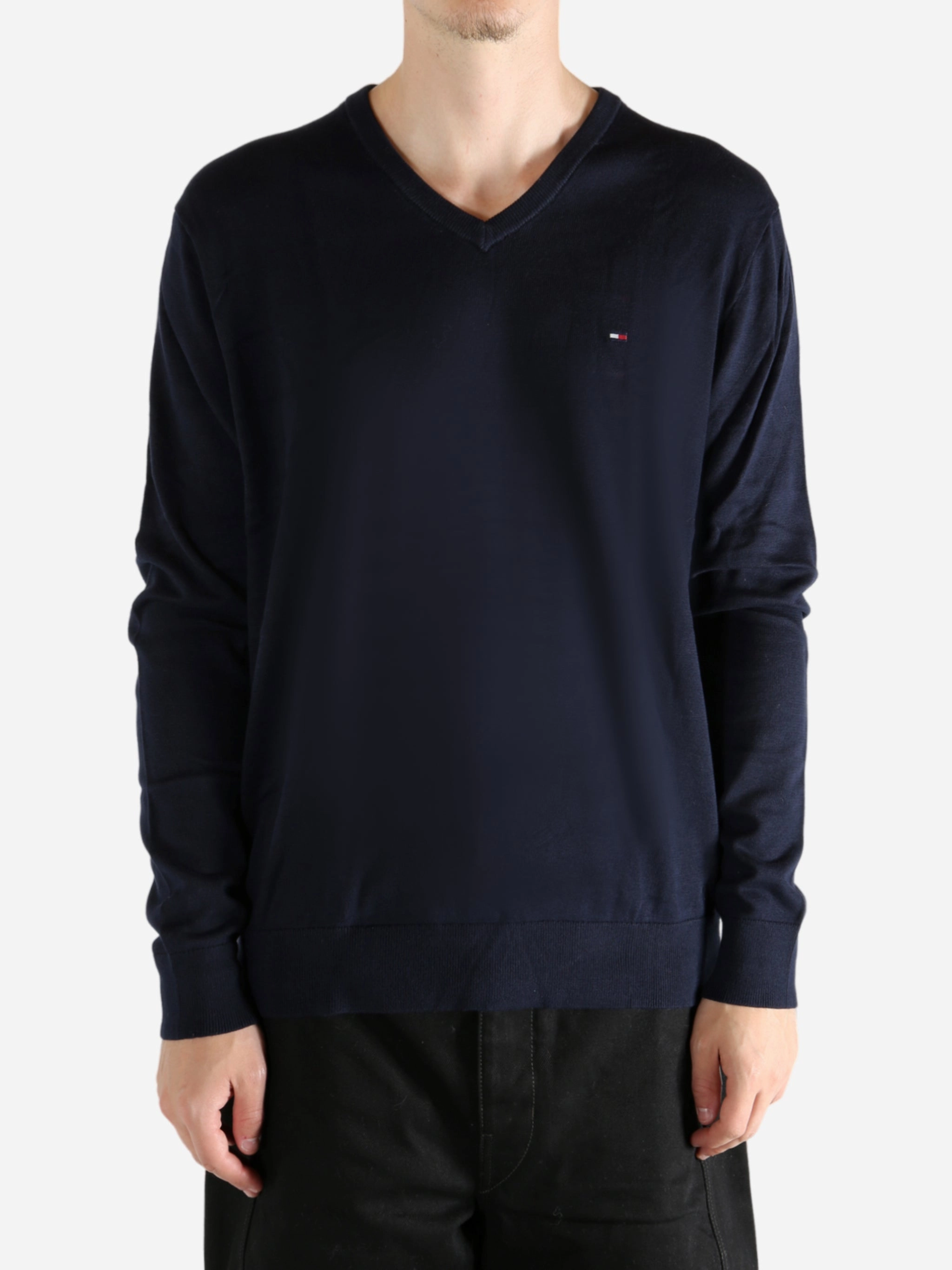 Polly Knitwear TOMMY HILFIGER - Men Essential Cotton V Neck Sweater