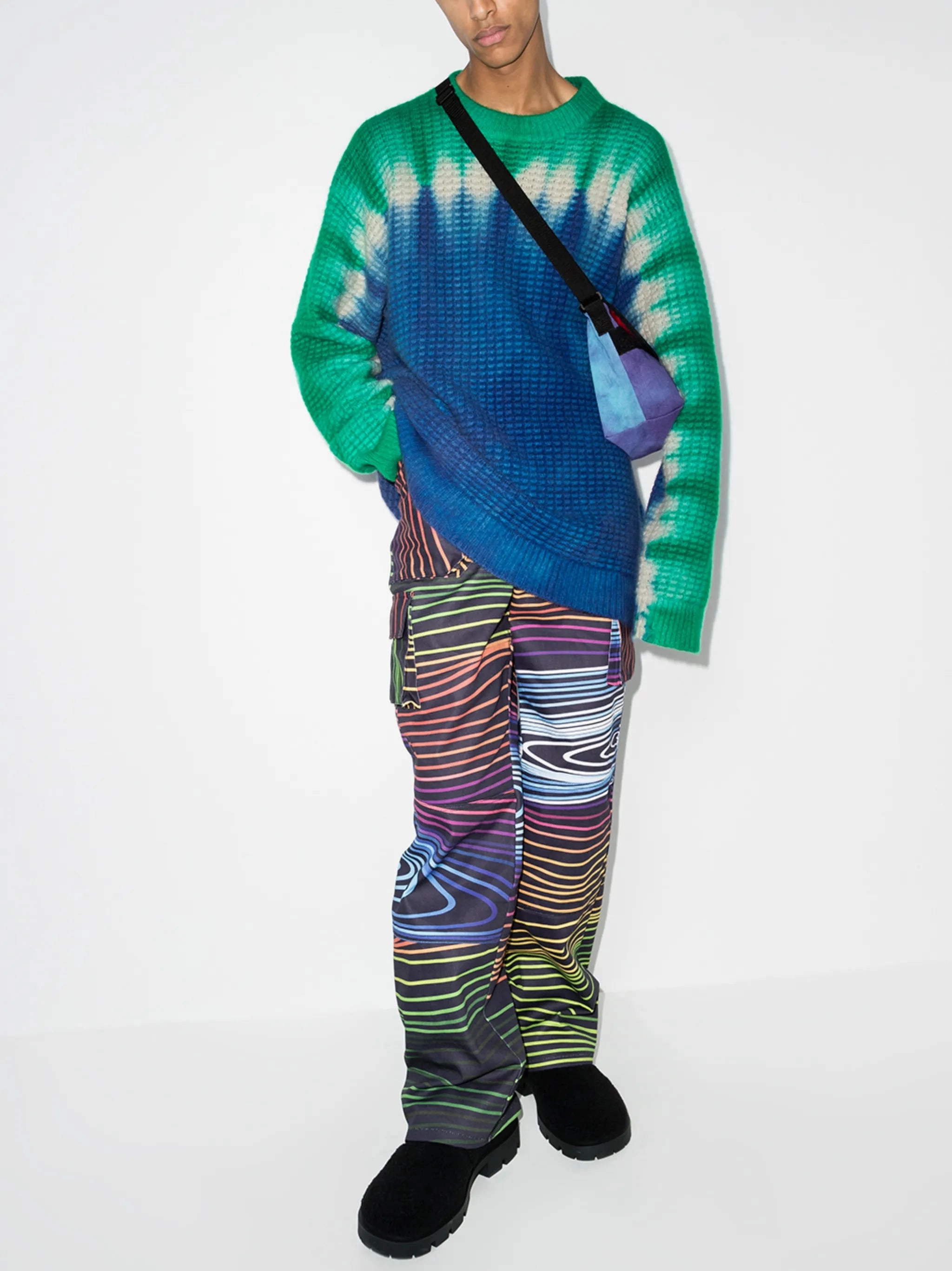Daybreak tie-dye waffle jumper T-design Knitwear Limited