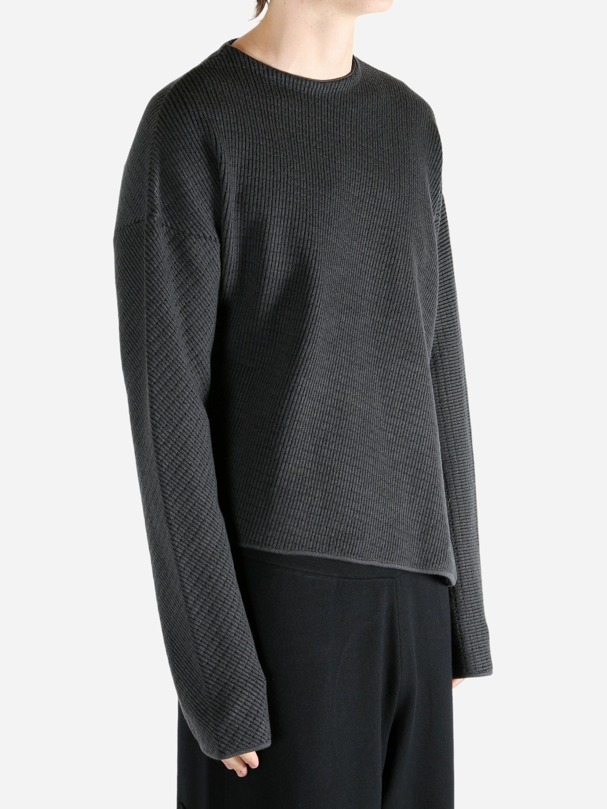 Julien Macdonald Knitwear OMAR AFRIDI - Men Slanted Crew-Neck Jumper