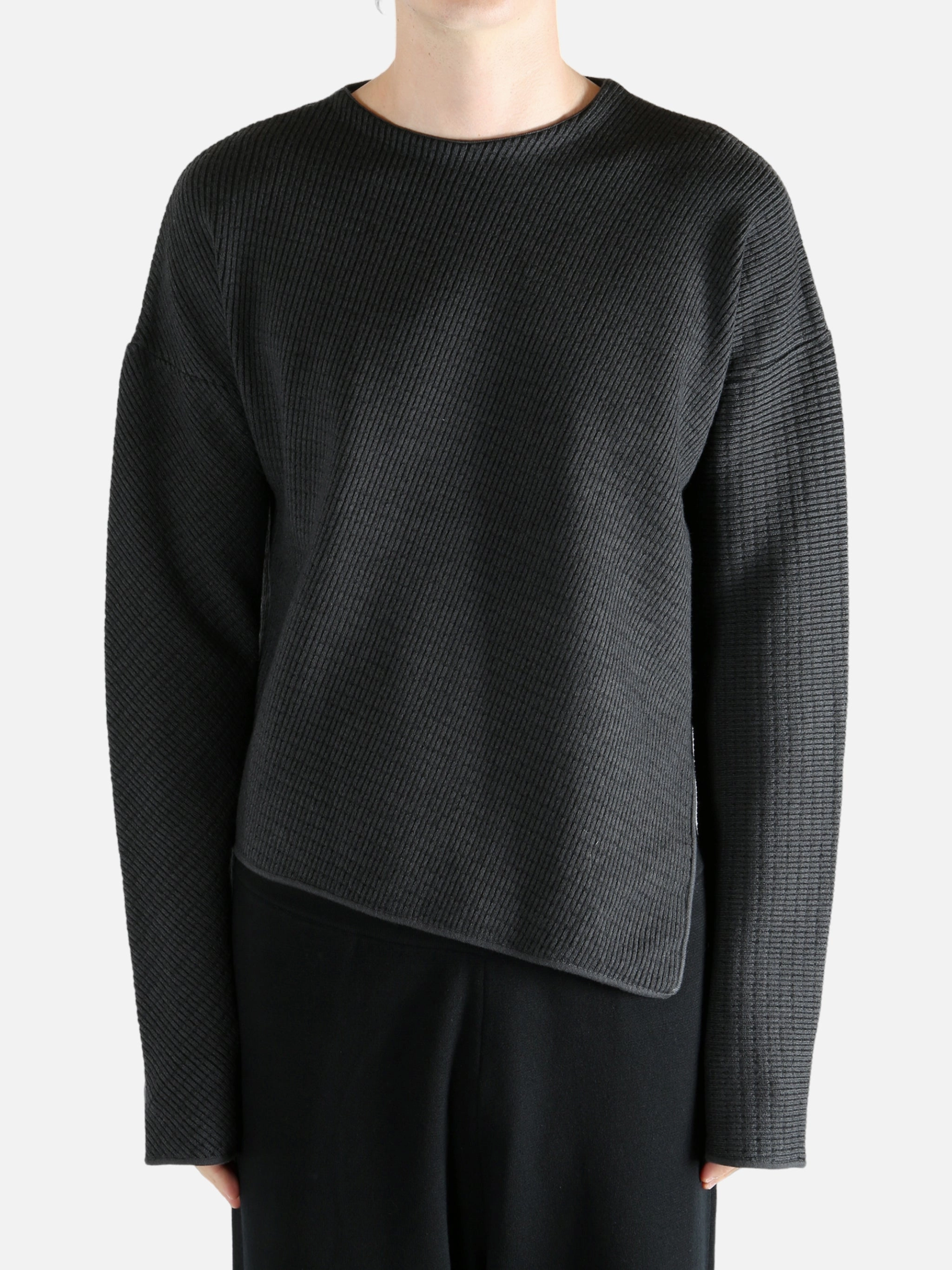 OMAR AFRIDI - Men Slanted Crew-Neck Jumper Suel Knitwear