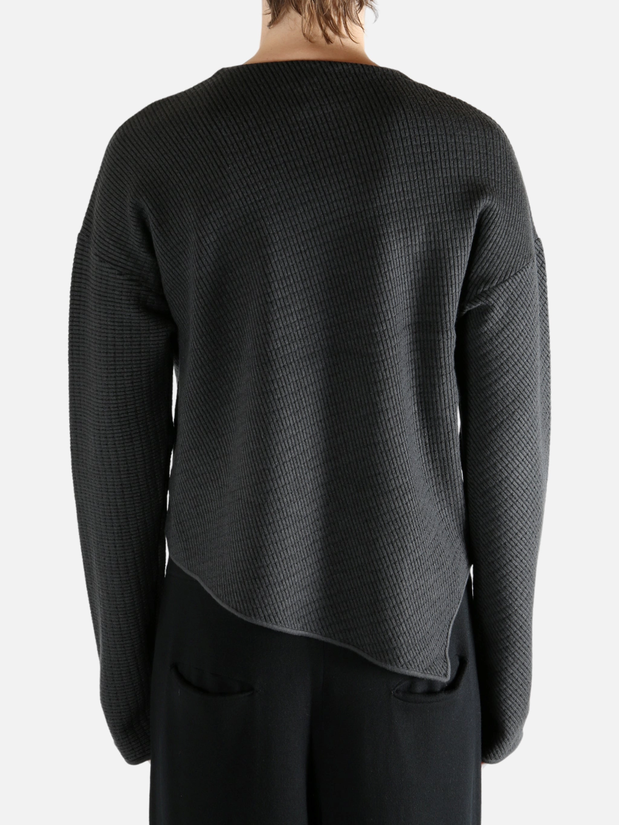 Jm Knitwear OMAR AFRIDI - Men Slanted Crew-Neck Jumper