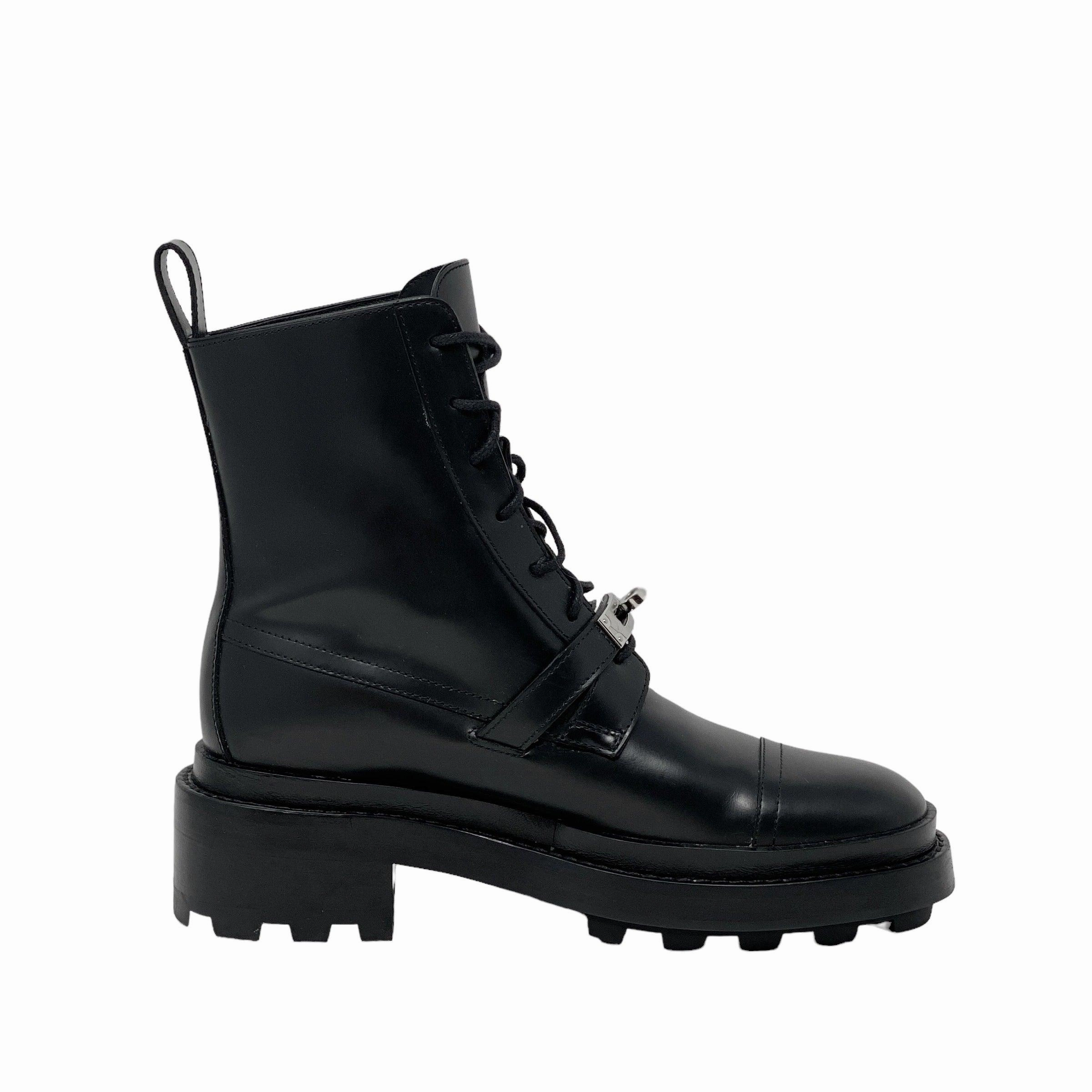 Hermes Noir Funk Ankle Boots 35 Suede Ankle Boots Stiletto Heel