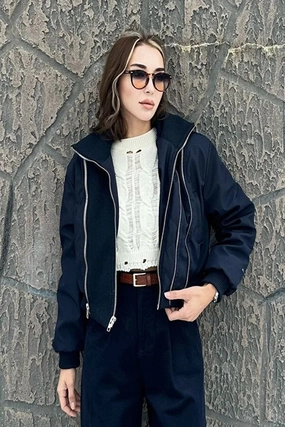 Jackets Sale By Gecce Women's Navy Blue Small Size Coat