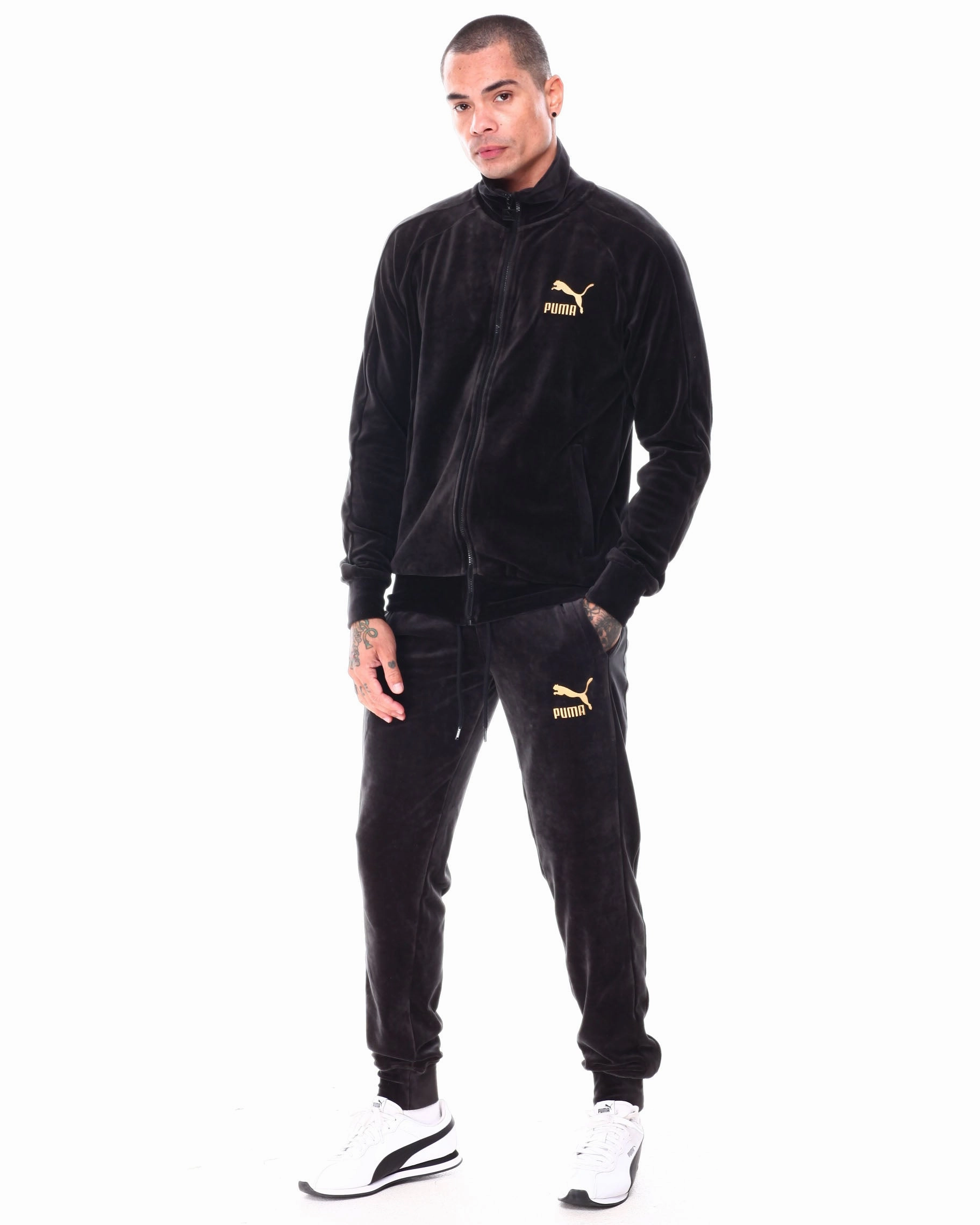 Mokaloha Sweatshirts Puma Men's Forever Better T7 Zip-Front Velour Track Jacket