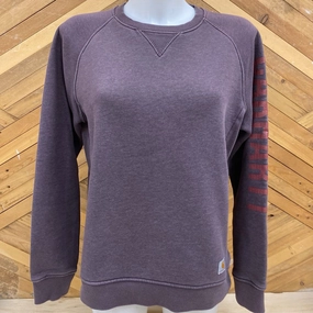 Gen X Sweatshirts Carhartt - Women's Crewneck Relaxed Fit Sweatshirt - MSRP $120: Violet/Brown-women-MD