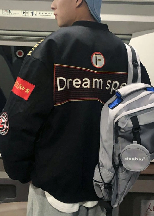 Spring Coats Cotton Black Unique Men TC006 Embroideried Patchwork Outfits To Wear With Trench Coats