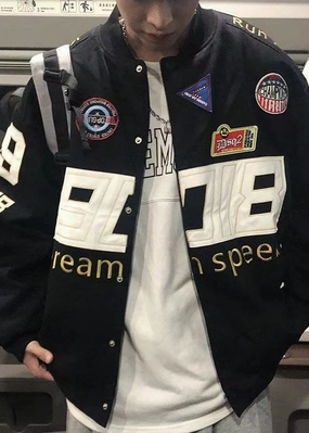 Spring Coats Cotton Black Unique Men TC006 Embroideried Patchwork Country Wear Coats