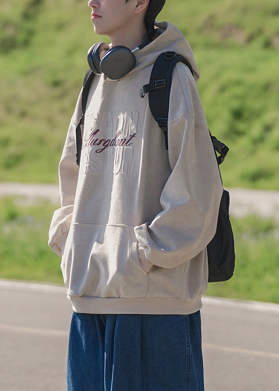 New Apricot Hooded Pockets Cotton Men Sweatshirts Spring YQ033 Sweatshirts With Pockets