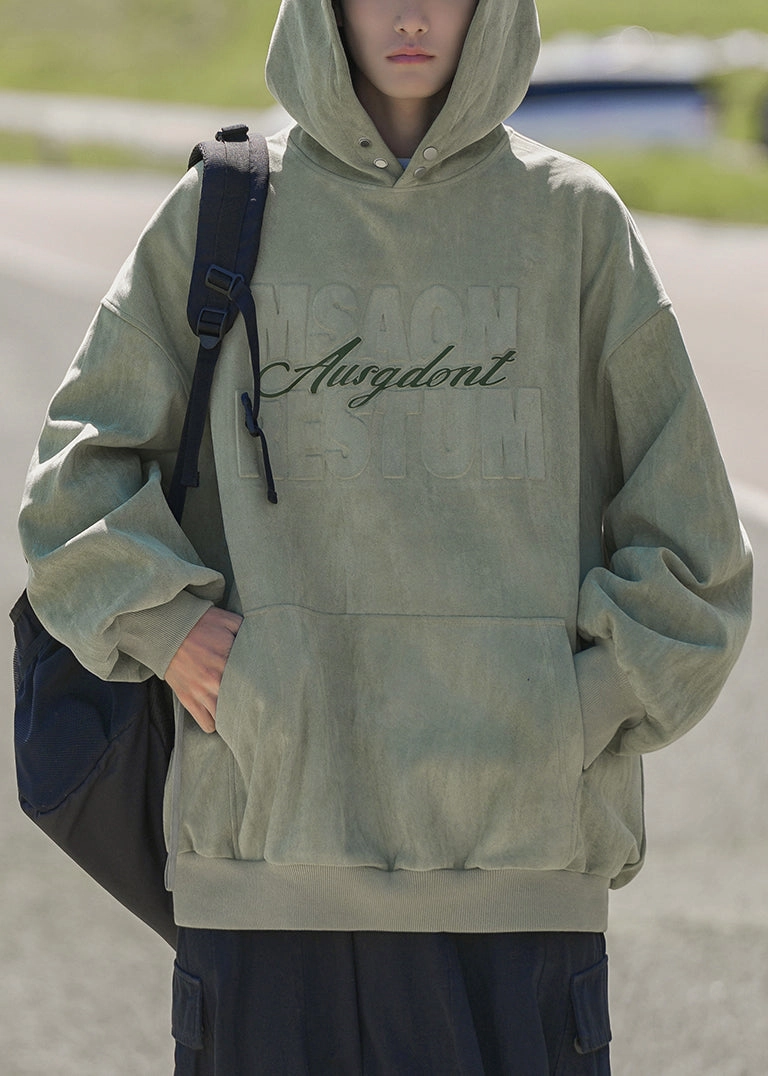 New Apricot Hooded Pockets Cotton Men Sweatshirts Spring YQ033