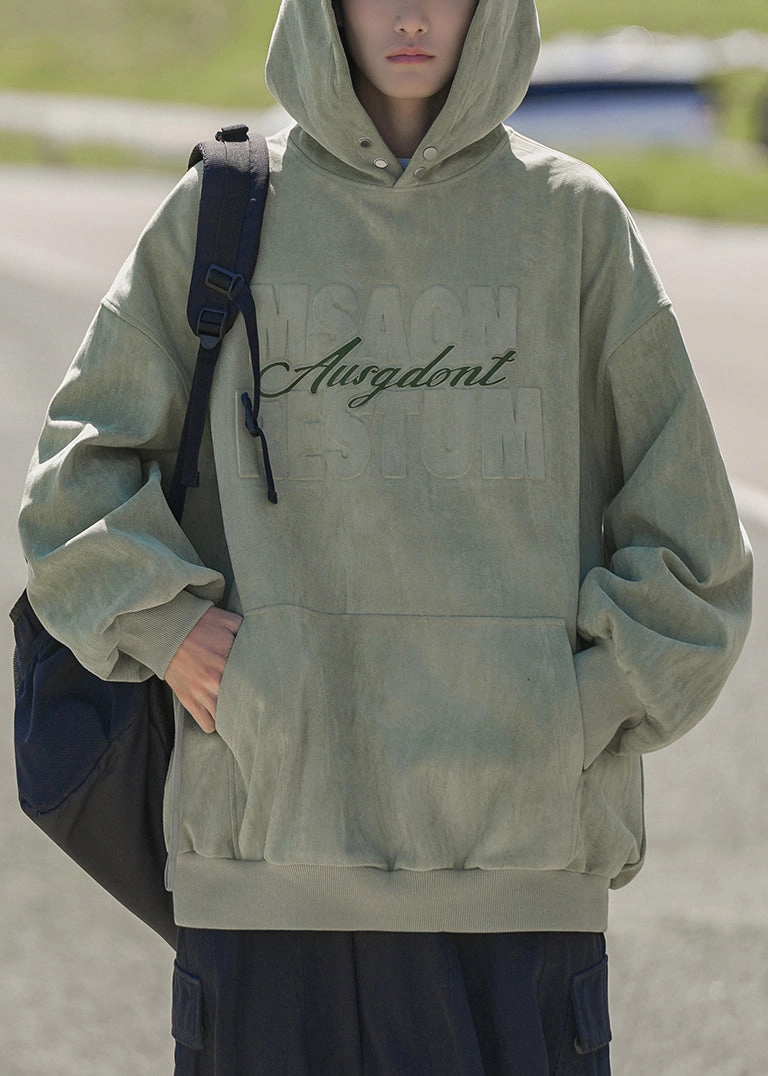 New Apricot Hooded Pockets Cotton Men Sweatshirts Spring YQ033