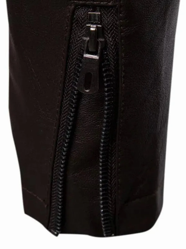 Stand Collar Men Leather Jacket Casual Jackets And Blazers