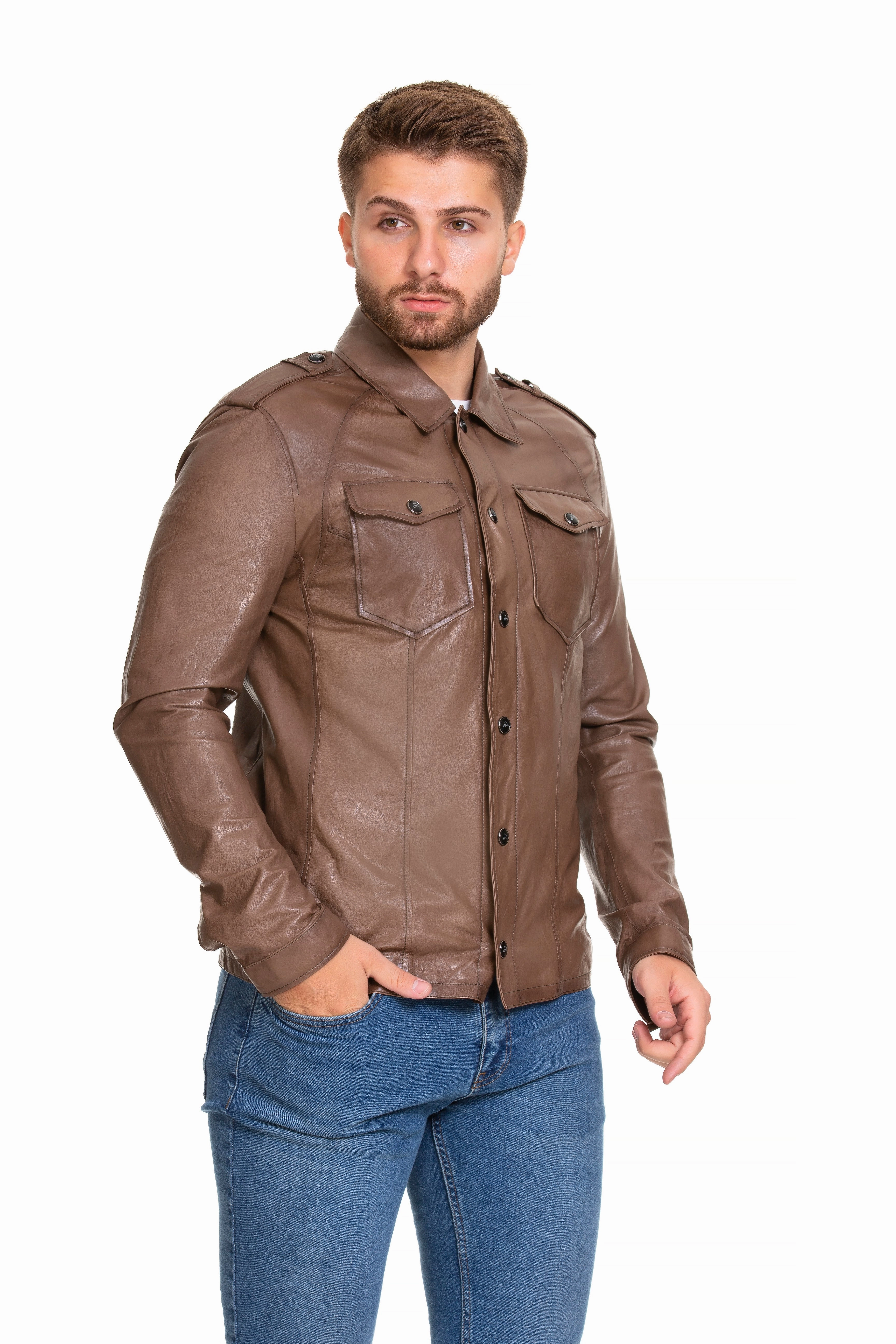 The Sabariego Tan Leather Men Jacket 80s Jackets