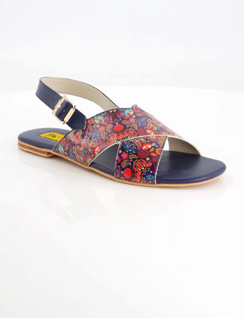 Women Blue Graphic Kohati Flat Sandals 777 Deals Sandals