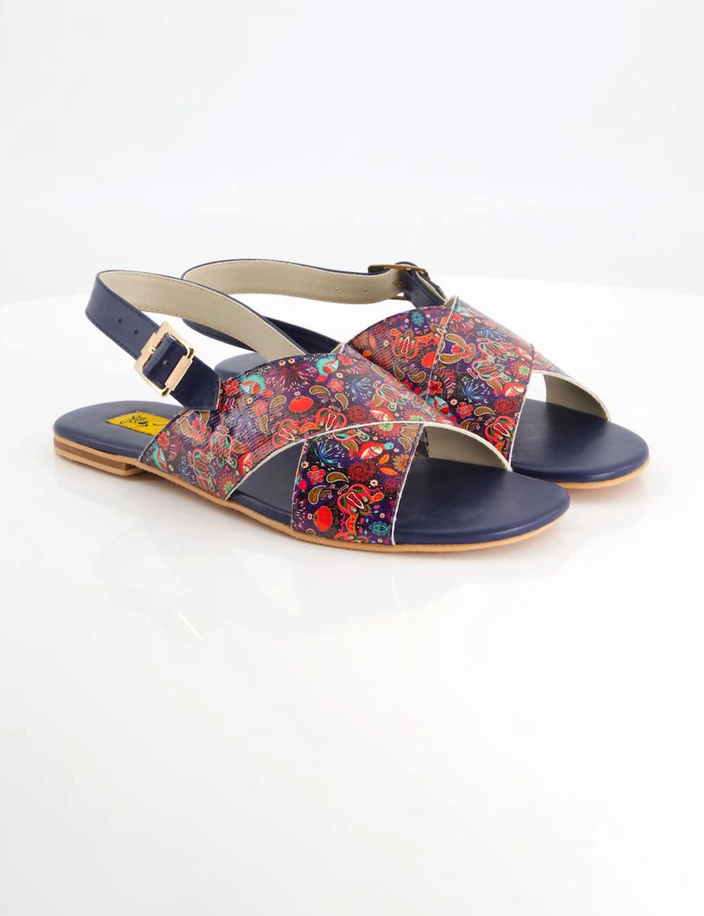 Sandals Compare Women Blue Graphic Kohati Flat Sandals