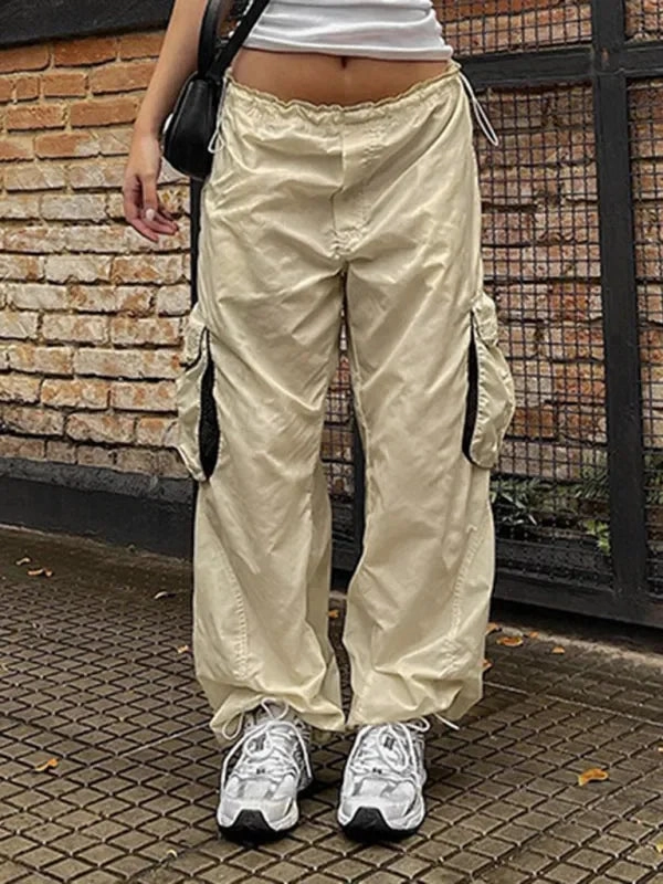 Streetwear Women's Cargo Pants - Mid-Rise Multi-Pocket Dancing Cargo Pants