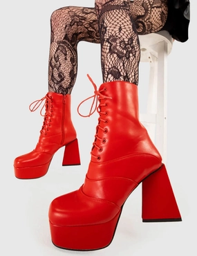 Lace Up Platform Ankle Boots Strollin' Platform Ankle Boots
