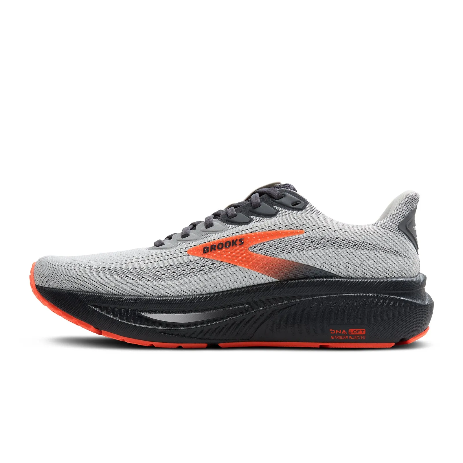 Brooks Ghost 17 Running Shoe (Men) - Oyster Mushroom/Orange/Ebony